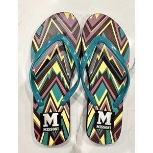M by Missoni Flip Flops in Blue/Green Size L